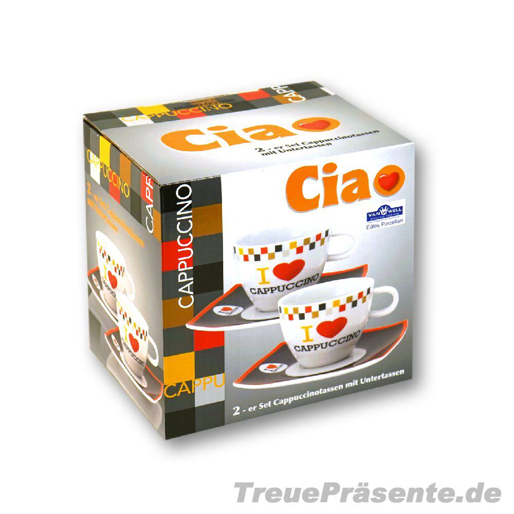 TreuePräsent 2er-Set Cappuccino-Tassen