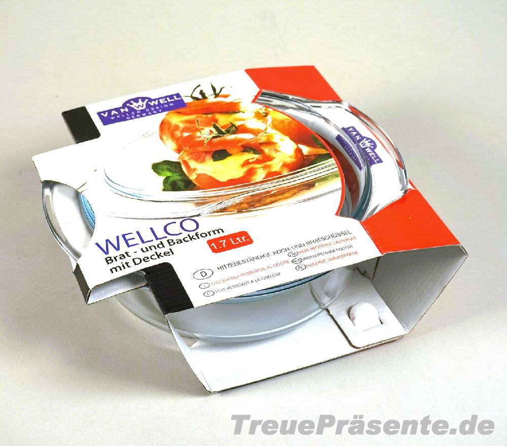 TreuePräsent Glas Brat- & Backform 1,7 Liter