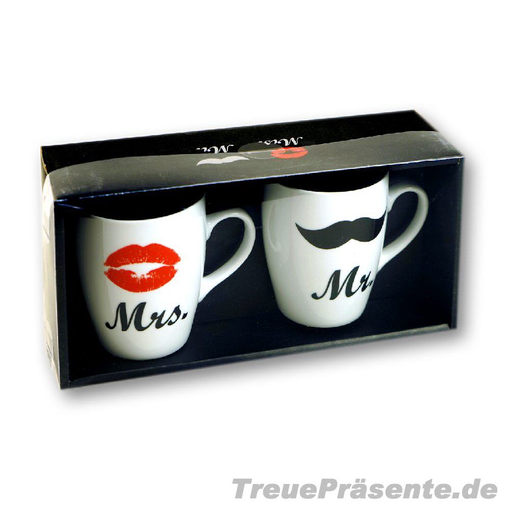 TreuePräsent Becher-Set Mr & Mrs