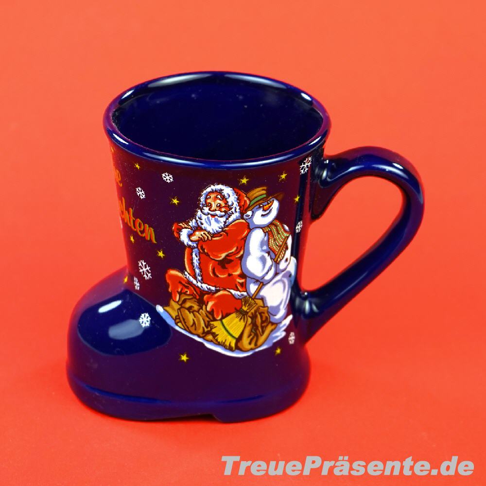Glühwein-Stiefel blau mit Henkel