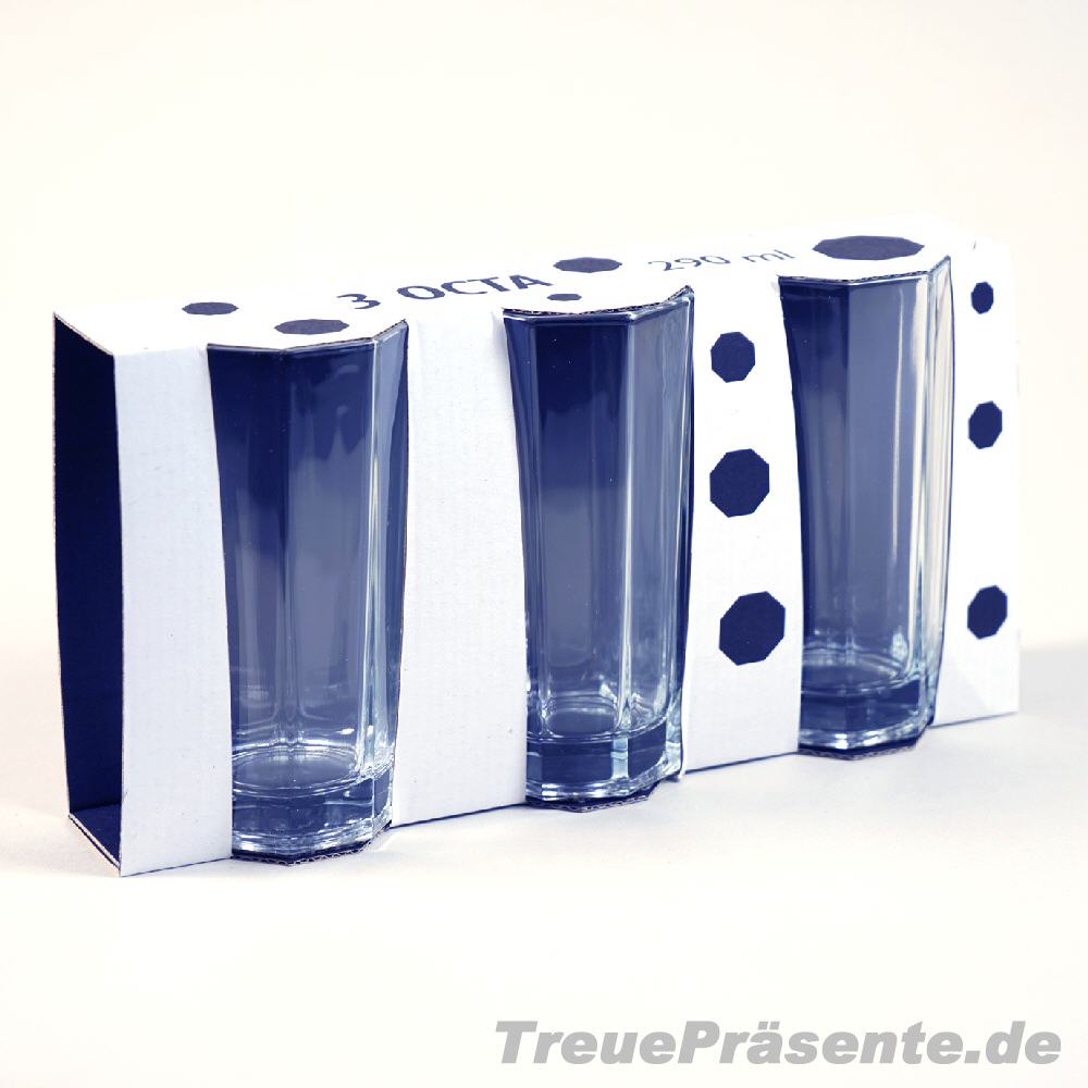 TreuePräsent Gläser 3er-Set Achteck