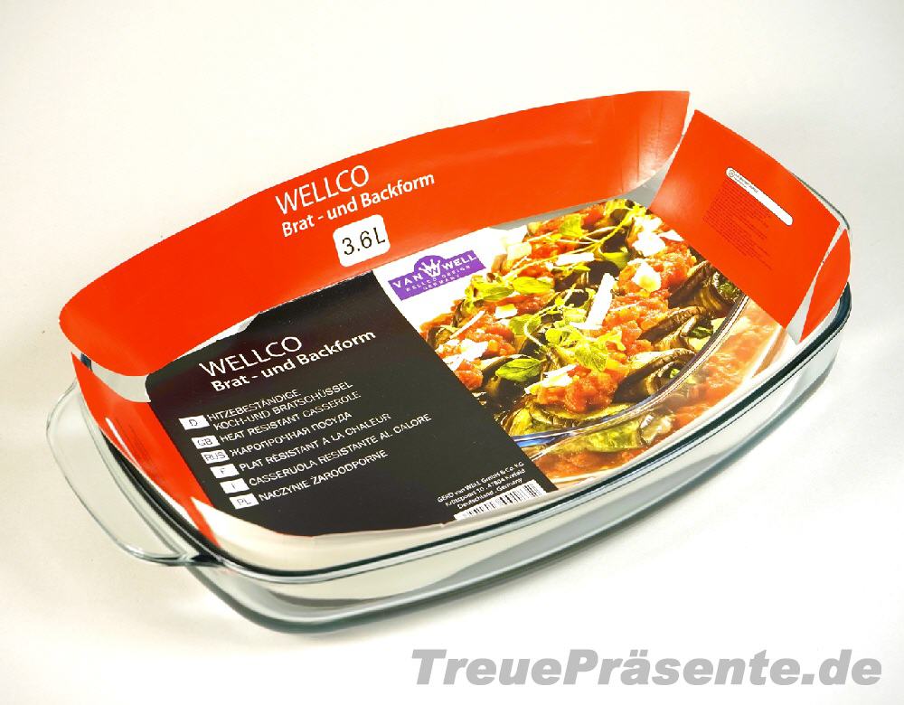 TreuePräsent Glas Brat- & Backform oval