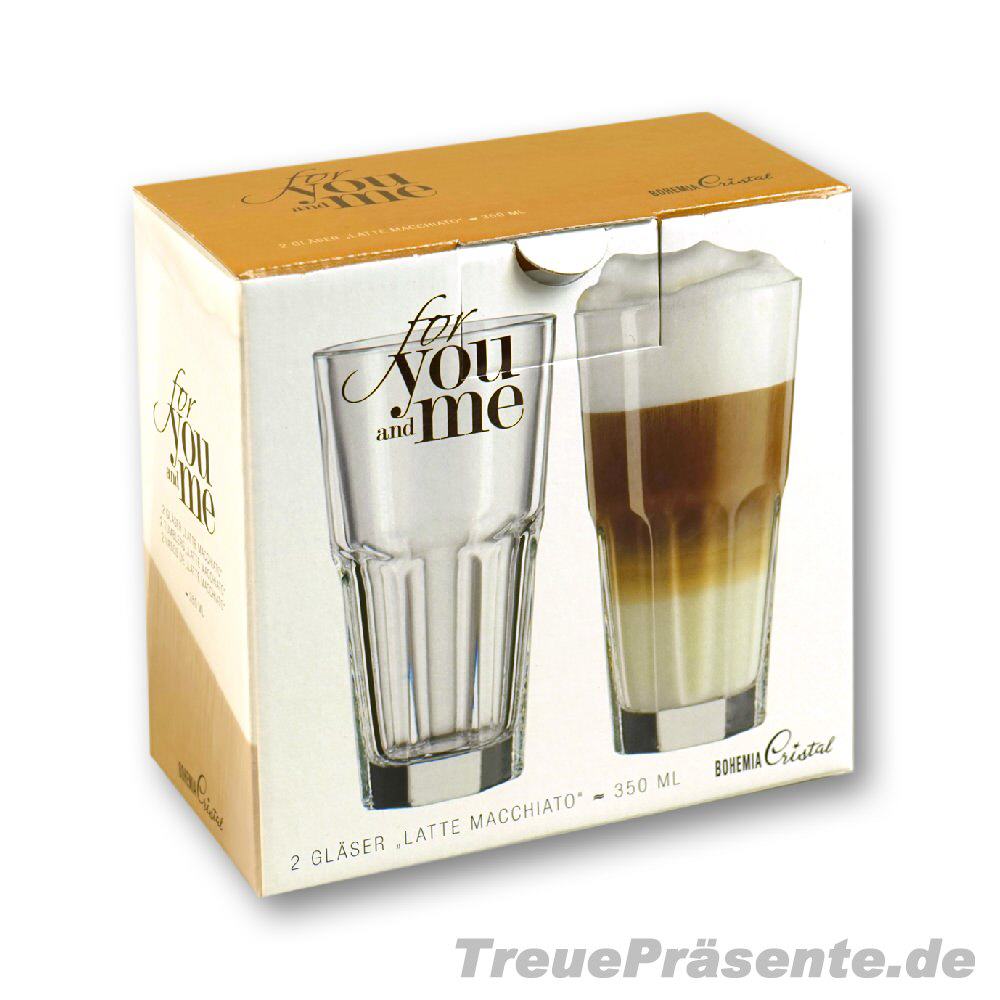 TreuePräsent 2er-Set Latte-Macchiato Gläser