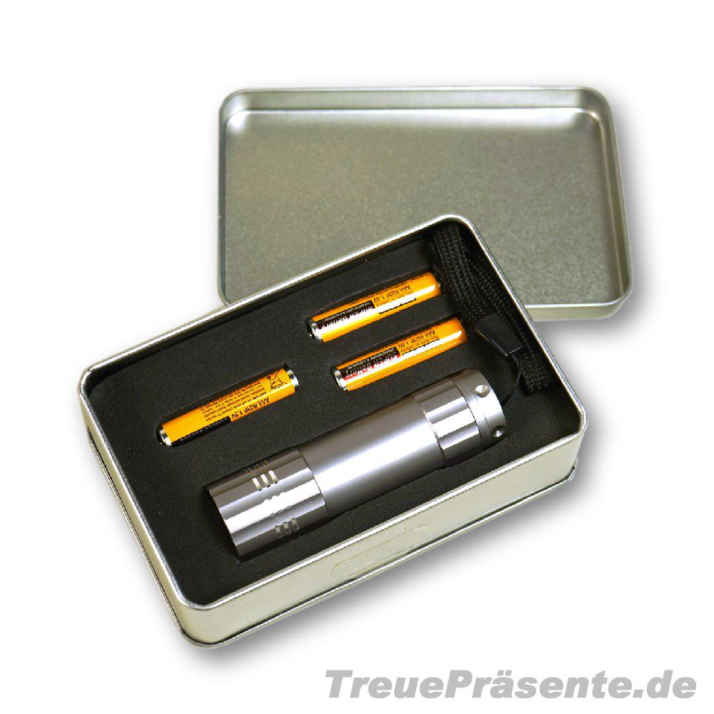 TreuePräsent LED Taschenlampe in Geschenkbox