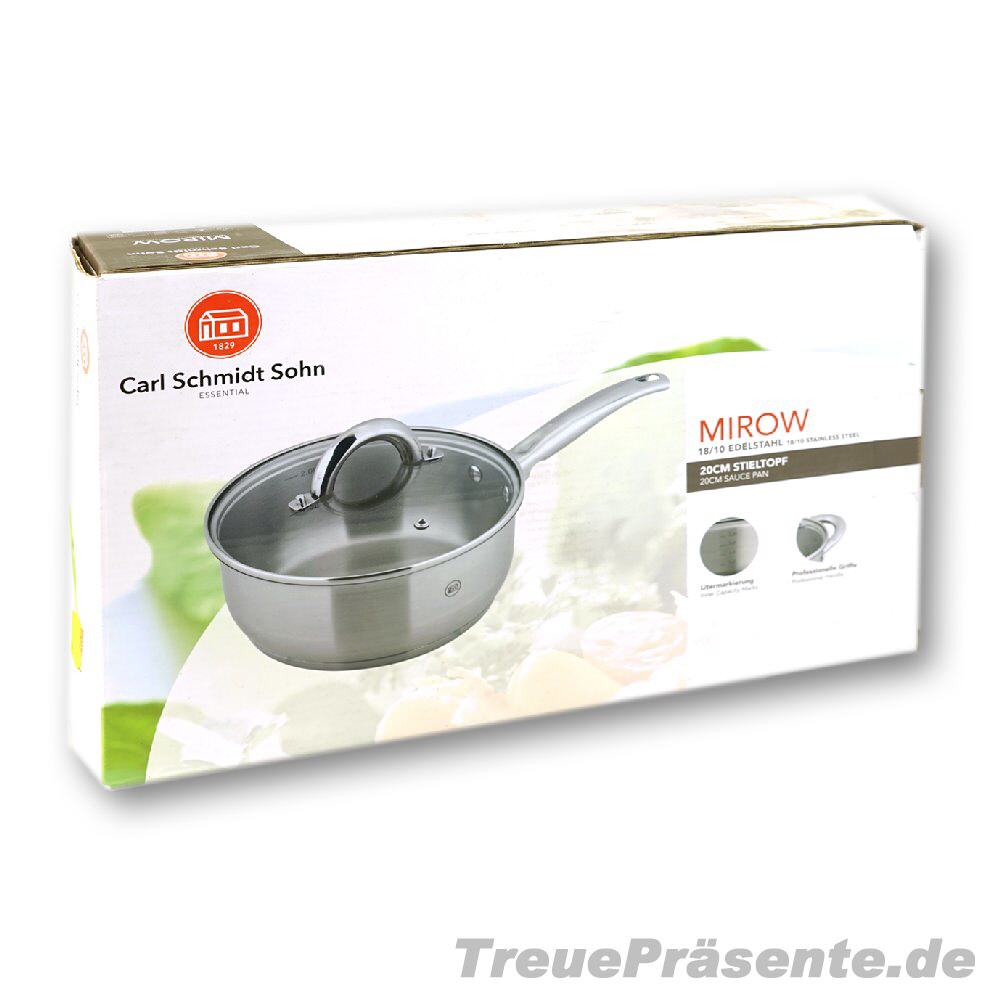 TreuePräsent Edelstahl-Stieltopf 20 cm