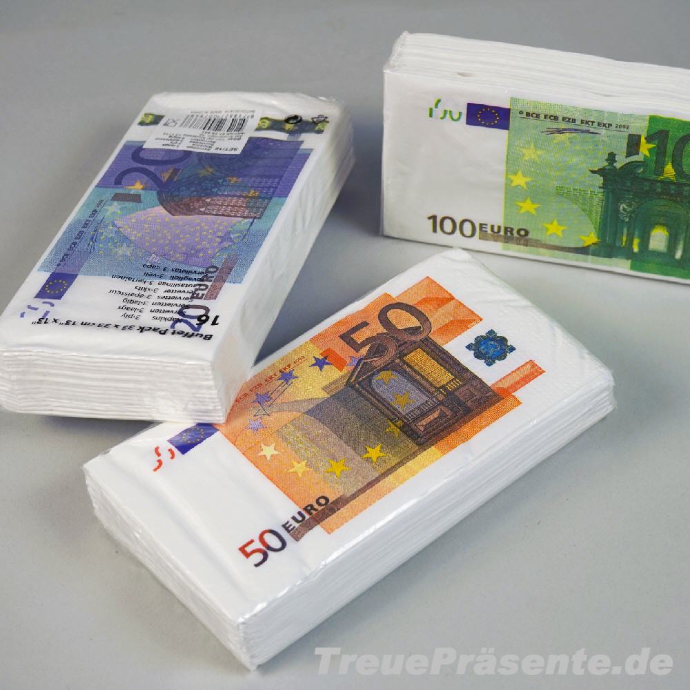 TreuePräsent Servietten Geldscheine