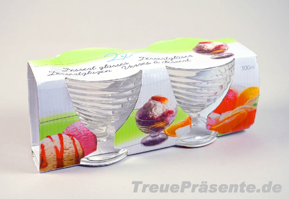 TreuePräsent Eis- und Dessertschalen aus Glas 2er-Set