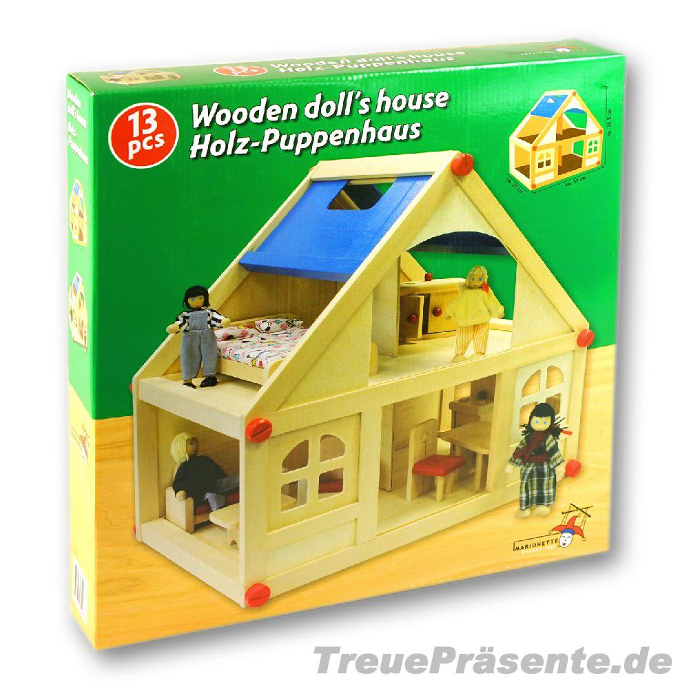 TreuePräsent Holz-Puppenhaus