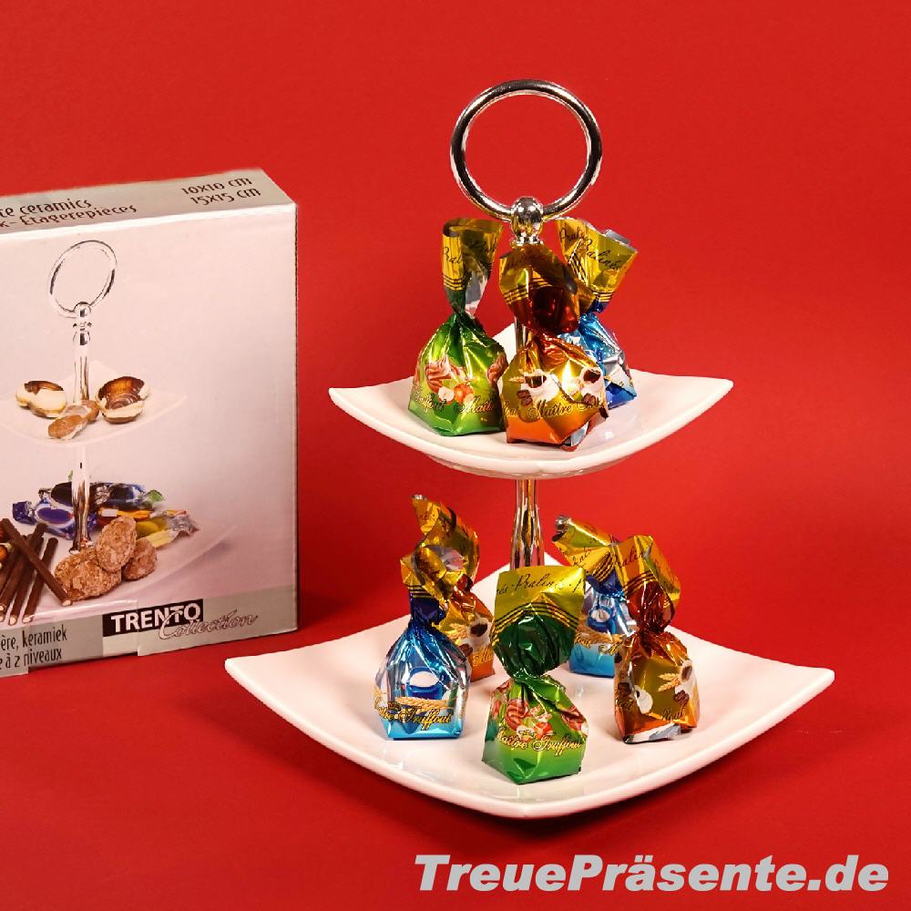 Keramik Etagere mit zwei Ebenen
