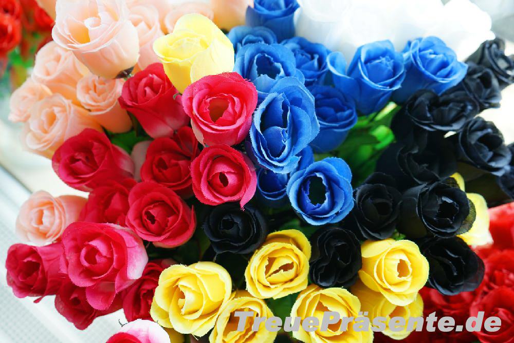 TreuePräsent Seidenrose 6-fach sortiert