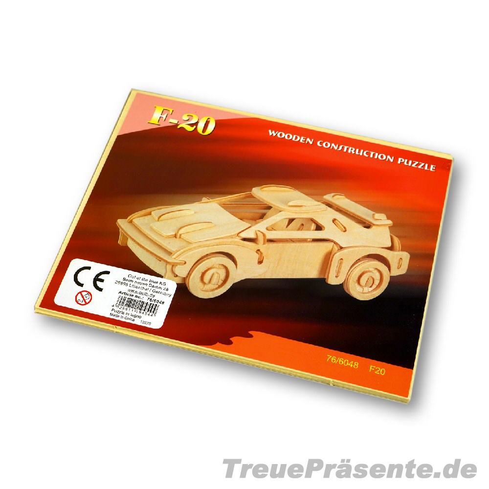 TreuePräsent Holzpuzzle Rennwagen