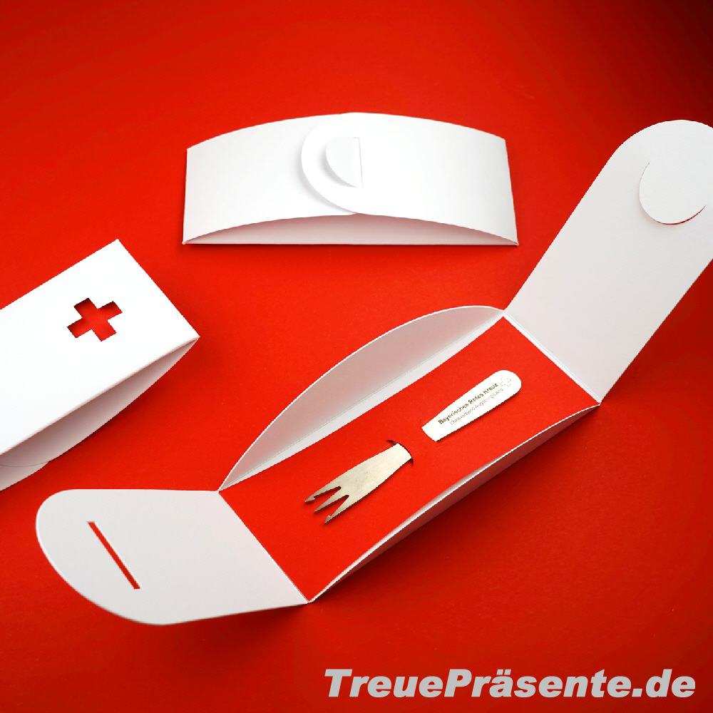 Pommesgabel mit Gravur in Geschenkverpackung