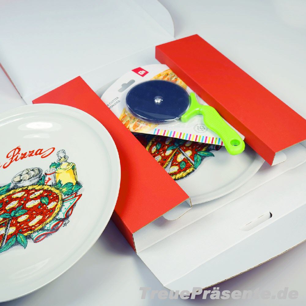 Geschenk-Set Pizzateller & Pizzaschneider