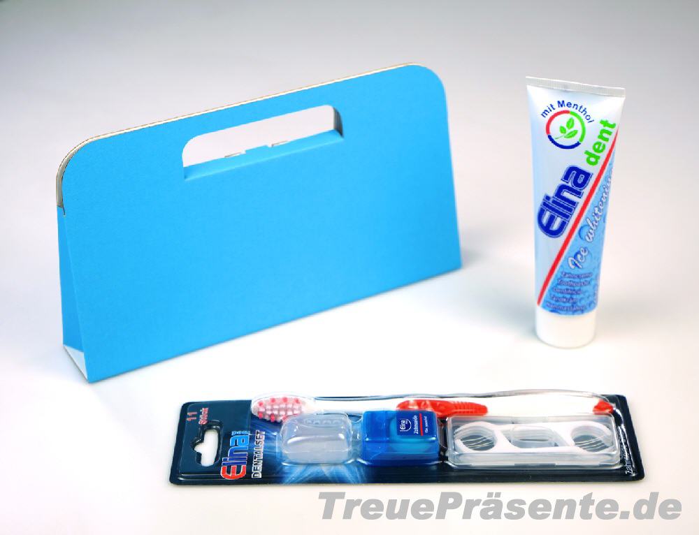 Dentalset mit Zahnpasta in Geschenkverpackung
