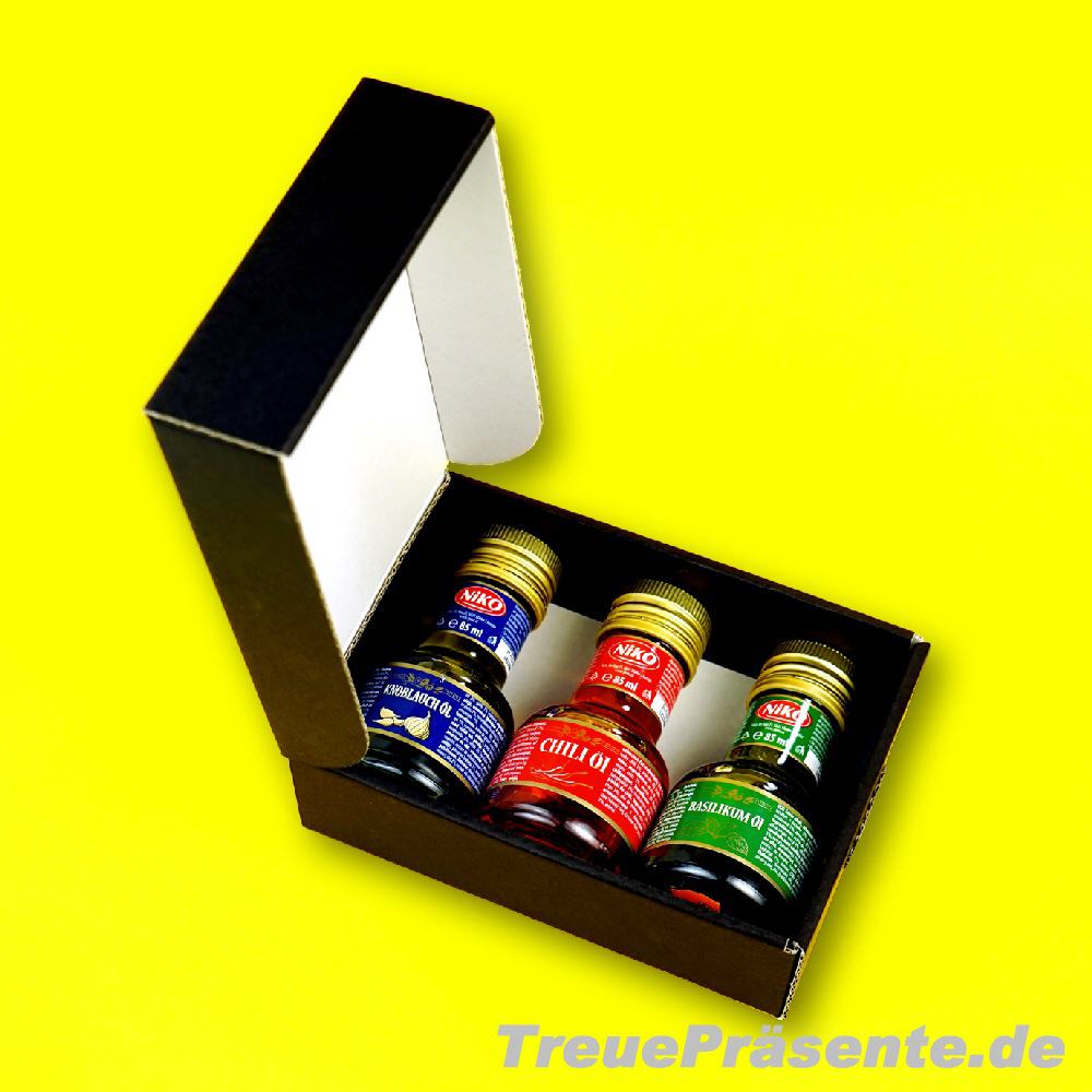 Geschenk-Set drei verschiedene Ölfläschchen