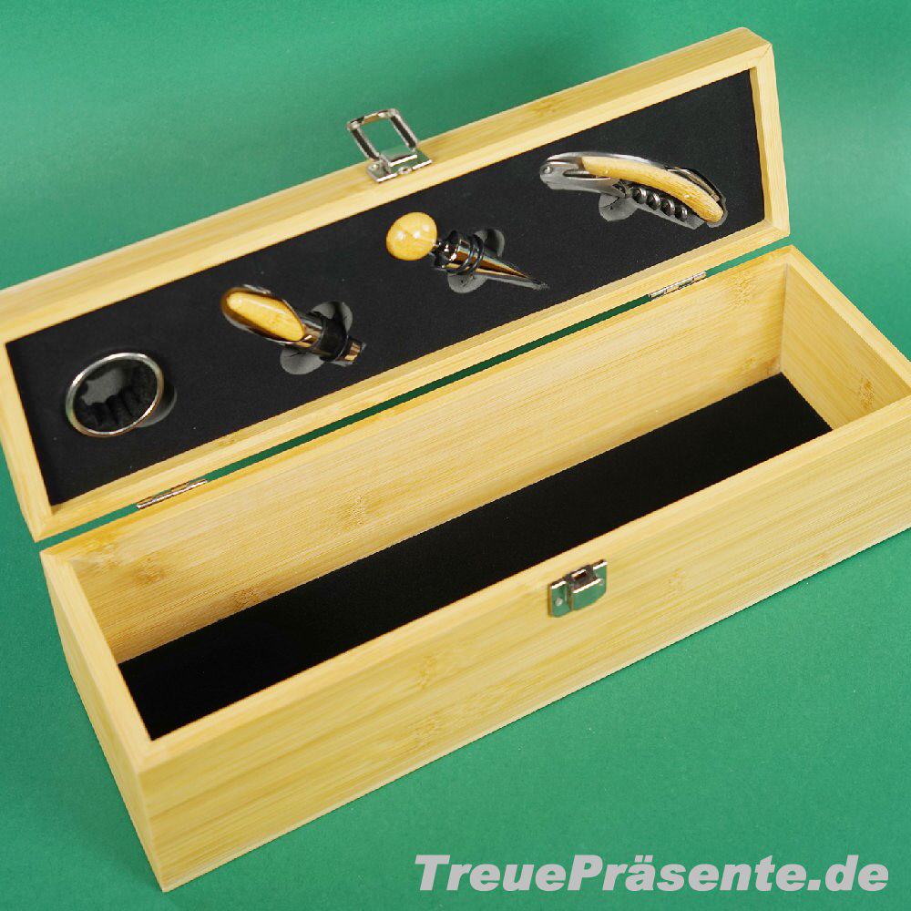 Weinset in Bambus-Box