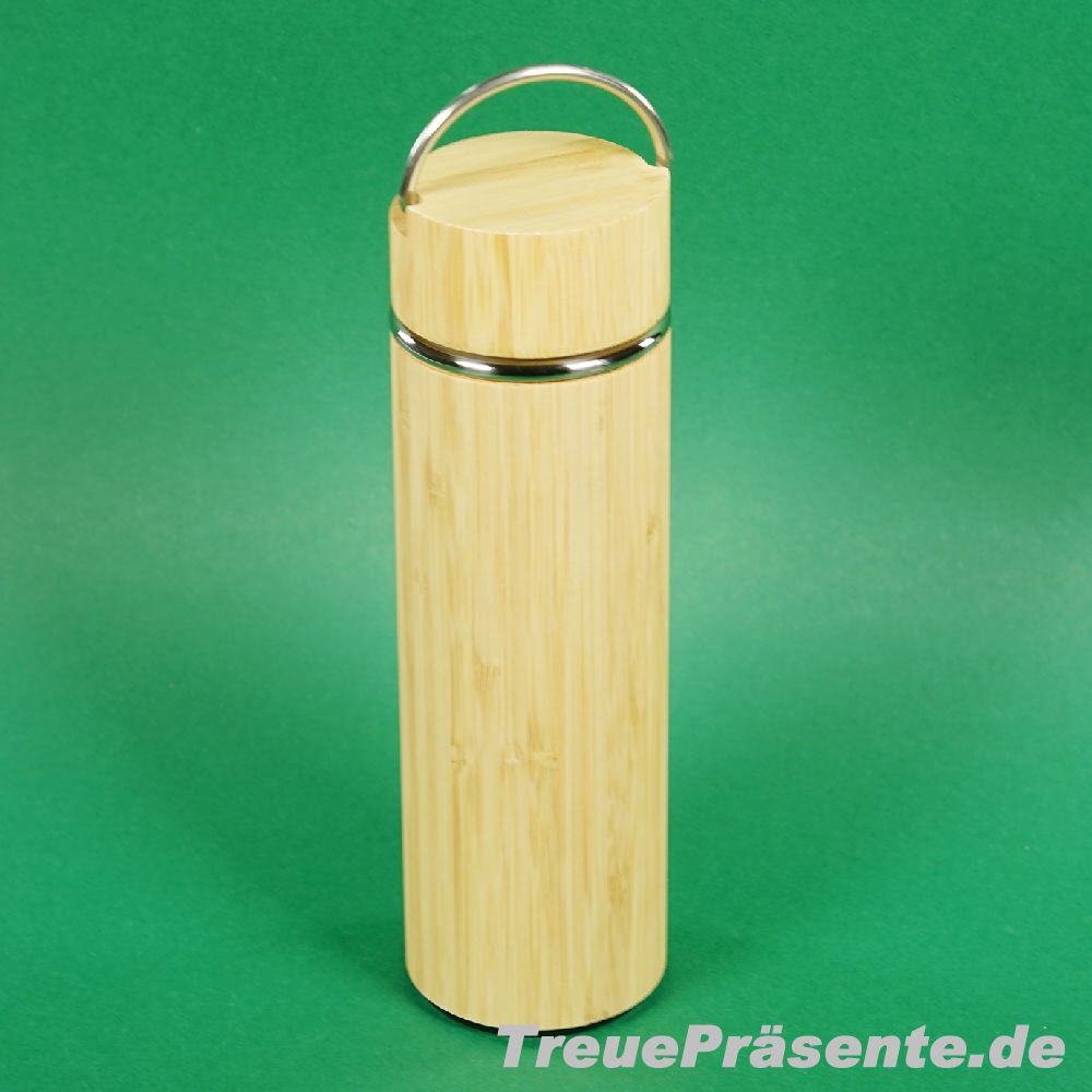 Isolierbecher mit Bambusmantel