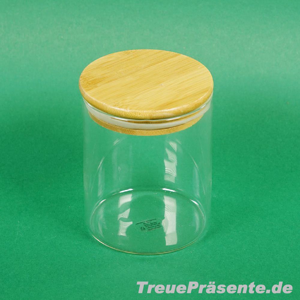 Glas-Vorratsdose mit Bambusdeckel 450 ml