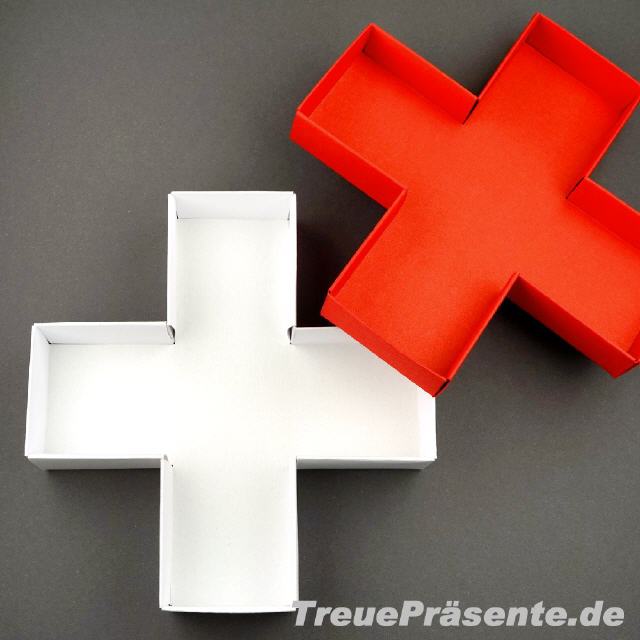 Stülpdeckel-Geschenkverpackung Kreuz / Pluszeichen